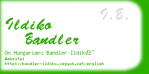 ildiko bandler business card